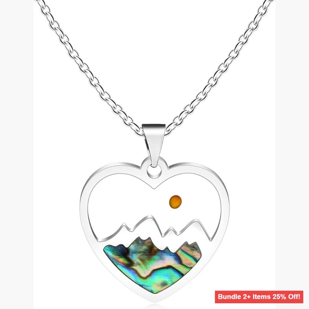 Stainless Steel Mustard Seed Faith Necklace with Abalone Shell Pendant